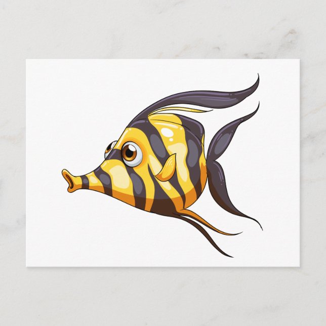 A stripe-colored fish postcard (Front)