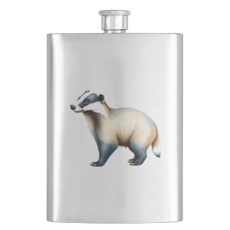 A striped badger flask