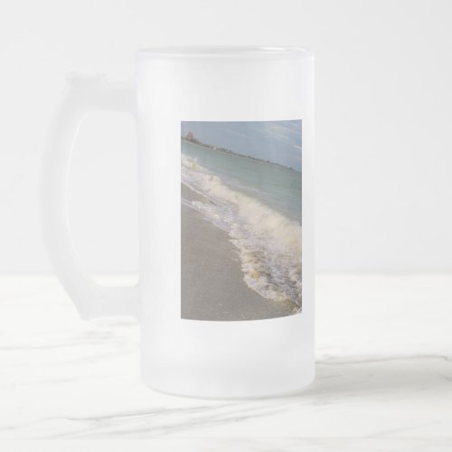 A Stroll Along St Pete Beach Frosted Glass Beer Mug