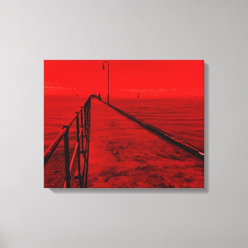 A stroll along the pier at the seaside  canvas print