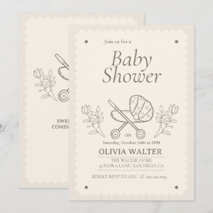 A Stroller Adventure Gender Neutral Baby Shower Invitation