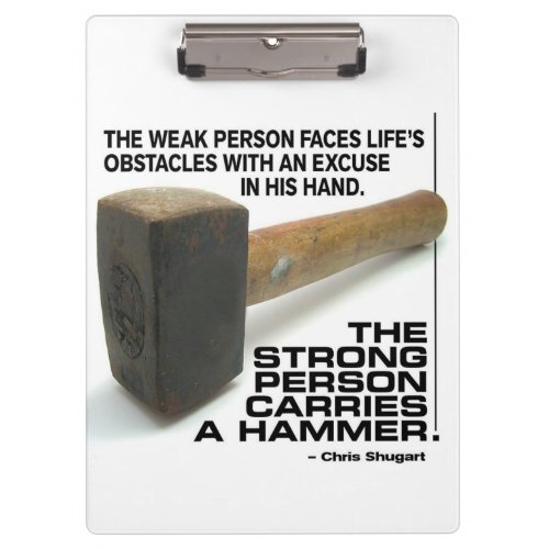 A Strong Person Carries A Hammer _ Gym Workout Clipboard