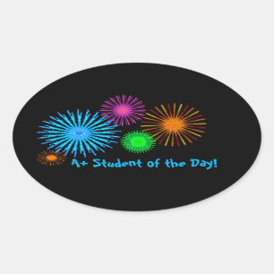 A+ Student of the Day! Oval Sticker