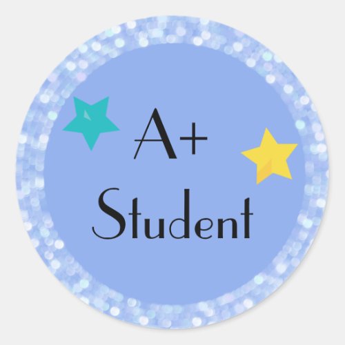 A Student with Stars Classic Round Sticker