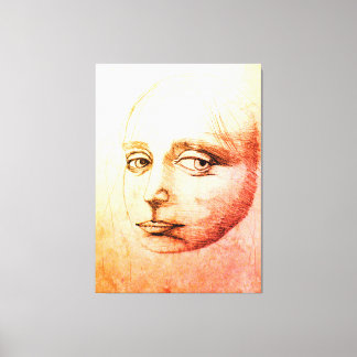 A study of da Vinci, sketch of a girl, by DCB Canvas Print