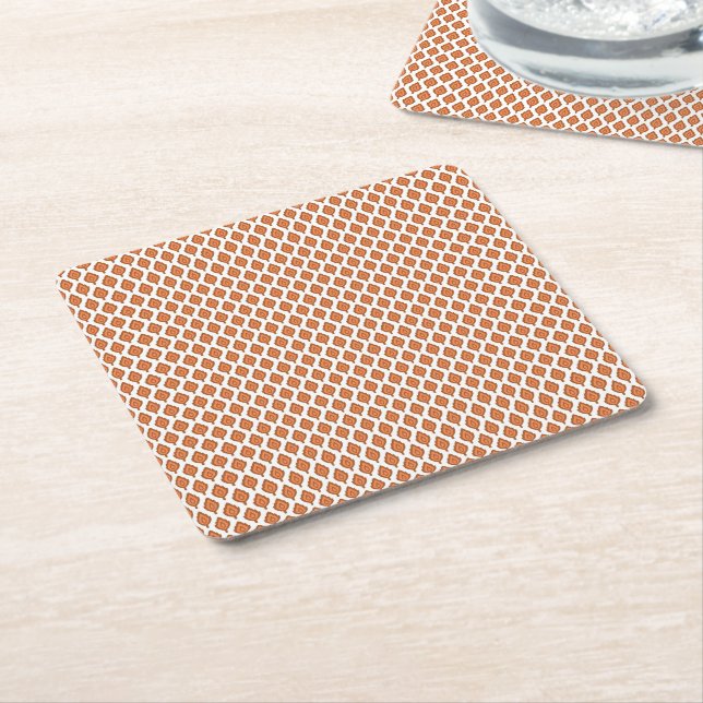a Stunning Black White Geometric Pattern Design Square Paper Coaster (Angled)