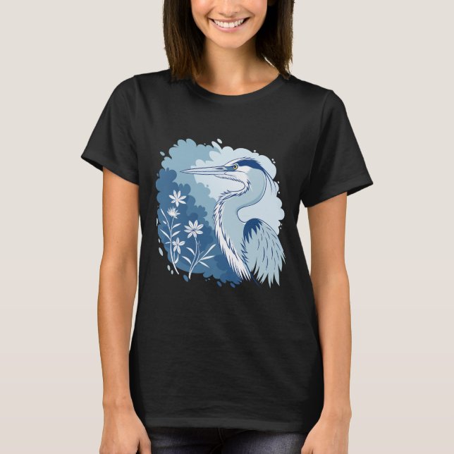 A Stunning Blue Heron Portrait  T-Shirt (Front)