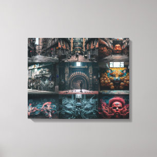 A stunning compilation of street art graffiti pict canvas print