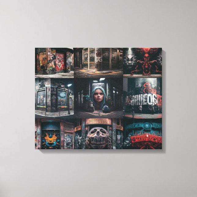 A stunning compilation of street art graffiti pict canvas print (Front)