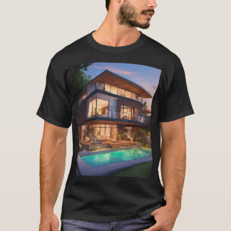 a stunning digital painting of a luxurious (banglo T-Shirt