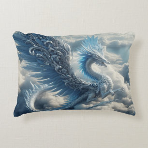 A Stunning Dragon Surrounded by Clouds  Accent Pillow