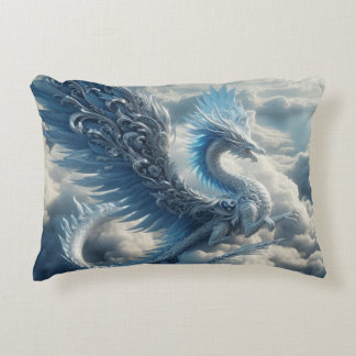A Stunning Dragon Surrounded by Clouds Accent Pillow