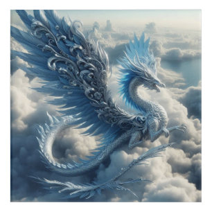 A Stunning Dragon Surrounded by Clouds Acrylic Print