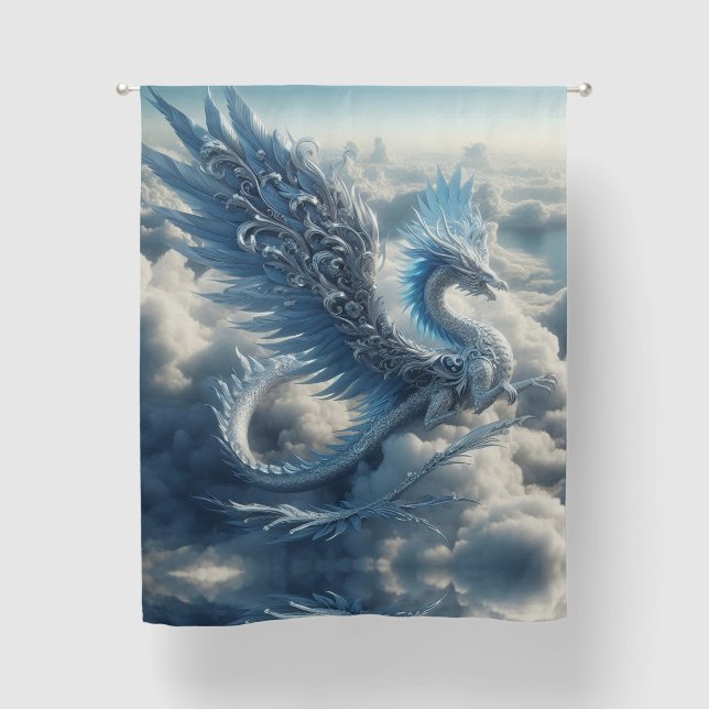 A Stunning Dragon Surrounded by Clouds  Blackout Curtains (Front)