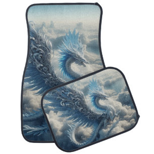 A Stunning Dragon Surrounded by Clouds  Car Floor Mat