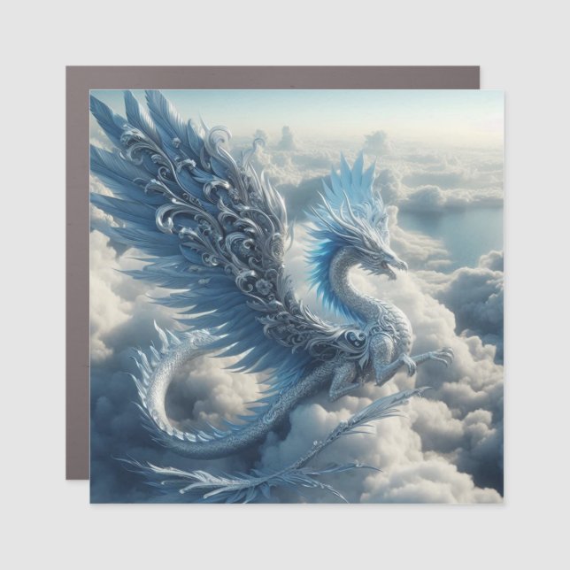 A Stunning Dragon Surrounded by Clouds  Car Magnet (Front)