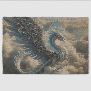 A Stunning Dragon Surrounded by Clouds Fiber Doormat