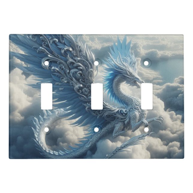 A Stunning Dragon Surrounded by Clouds  Light Switch Cover (Front)