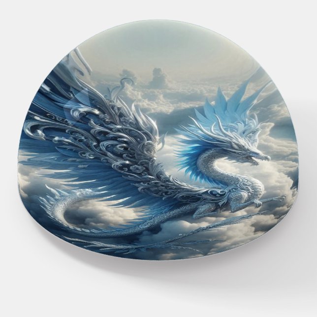 A Stunning Dragon Surrounded by Clouds  Paperweight (Angled)