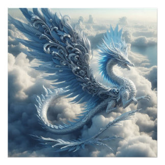 A Stunning Dragon Surrounded by Clouds  Photo Print