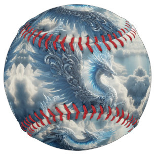 A Stunning Dragon Surrounded by Clouds Softball
