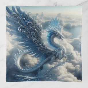A Stunning Dragon Surrounded by Clouds Trinket Tray