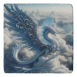 A Stunning Dragon Surrounded by Clouds  Trivet