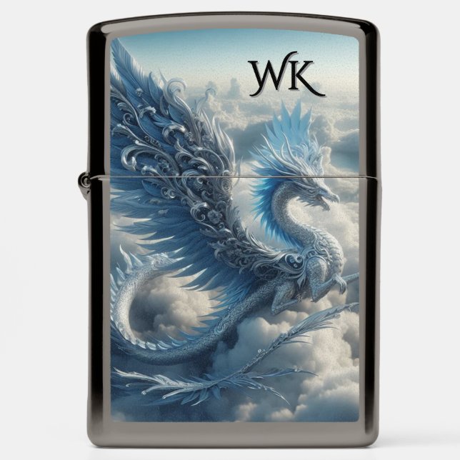 A Stunning Dragon Surrounded by Clouds  Zippo Lighter (Front)