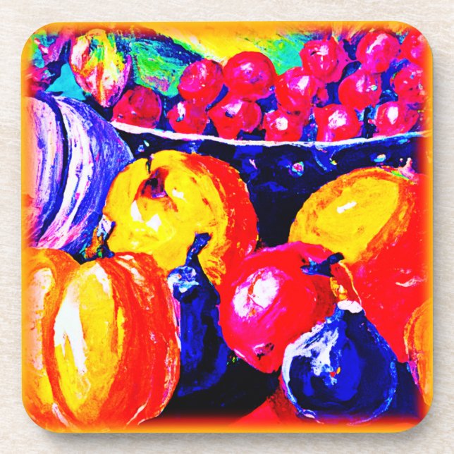 A Stunning Fruity Oil Painting. Buy Now Beverage Coaster (Front)