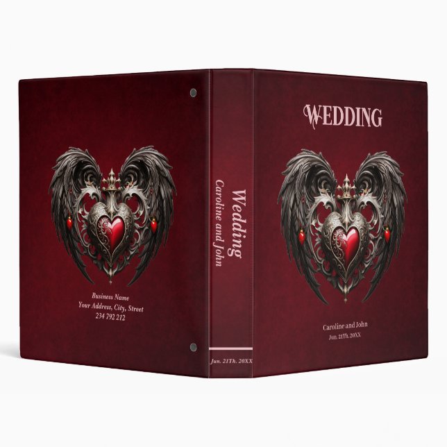 A stunning gothic heart  3 ring binder (Background)
