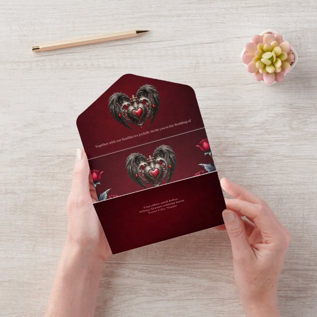 A stunning gothic heart all in one invitation (Video)