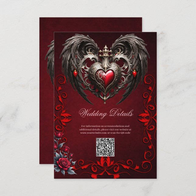 A stunning gothic heart  enclosure card (Front/Back)
