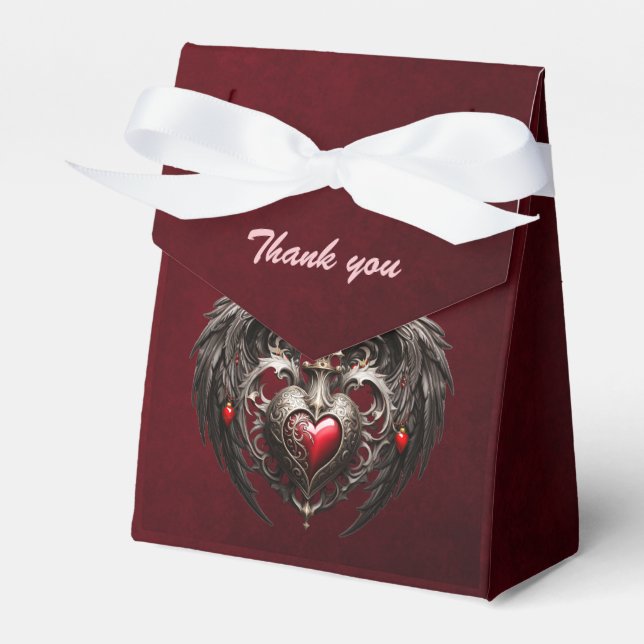 A stunning gothic heart  favor boxes (Front Side)