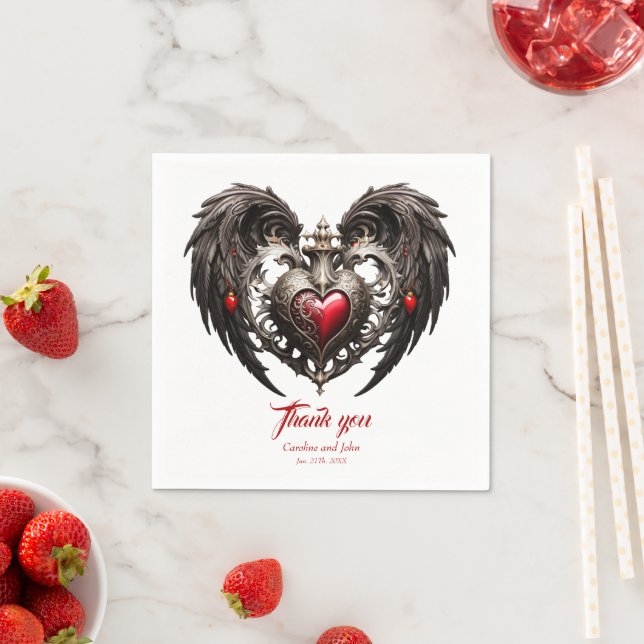 A stunning gothic heart napkins (Insitu)