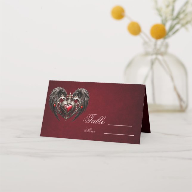A stunning gothic heart  place card (Front)