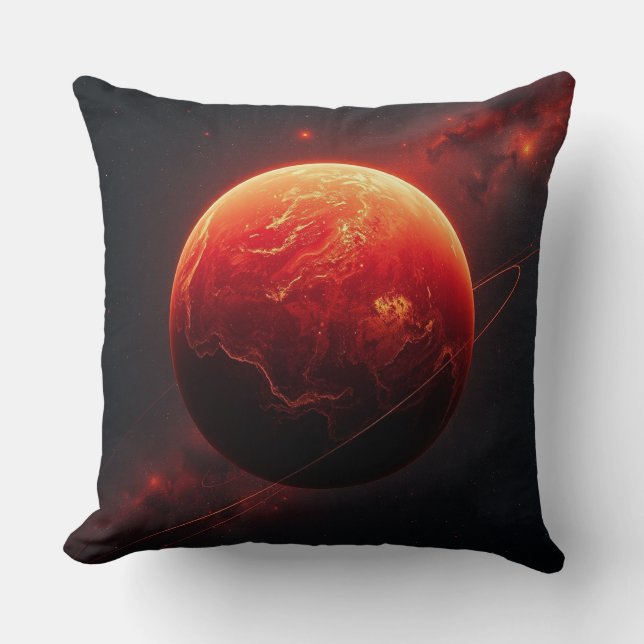 A Stunning Red Planet Throw Pillow (Front)
