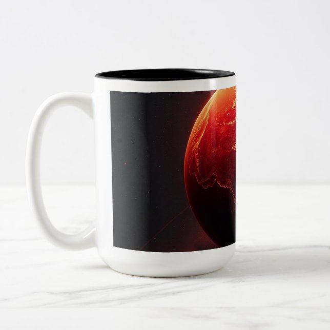 A Stunning Red Planet Two-Tone Coffee Mug (Left)