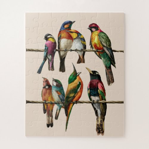 a stunning vintage birds on wire jigsaw puzzle