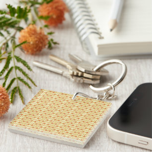 a Stunning Yellow and White Background Design  Keychain