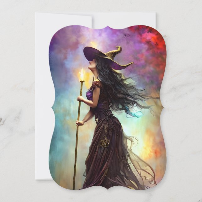 A Stunningly Realistic Witch Triptych Note Card (Front)
