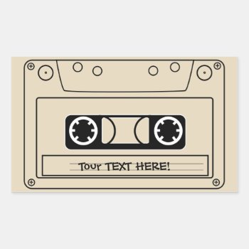 A Stylised Cassette Tape. Rectangular Sticker by ARTBRASIL at Zazzle