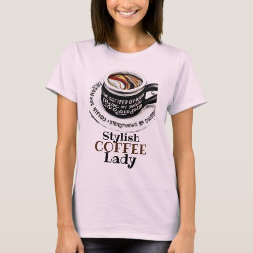 A stylish coffee lady elegant design T_Shirt