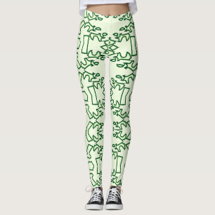A stylish cute green "Ratti_Creative_Arts"  Leggi Leggings