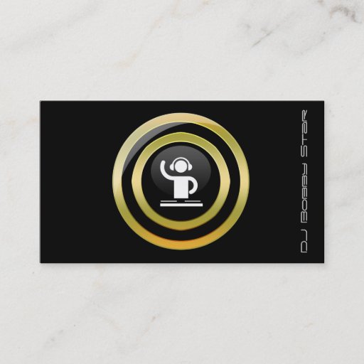 Customizable A stylish golden button DJ icon business card