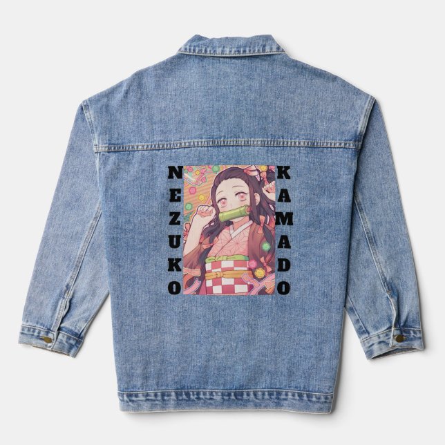 A stylish, modern denim featuring Nezuko Jacket (Back)