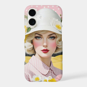 A stylish vintage-inspired portrait iPhone 17 case