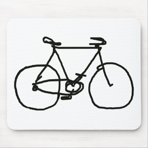 a stylized black bicycle mouse pad