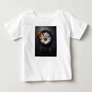 A stylized image of a blooming daisy, its petals r baby T-Shirt