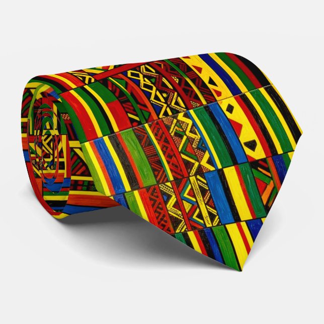 A stylized interpretation of "Kente" print Neck Tie (Rolled)