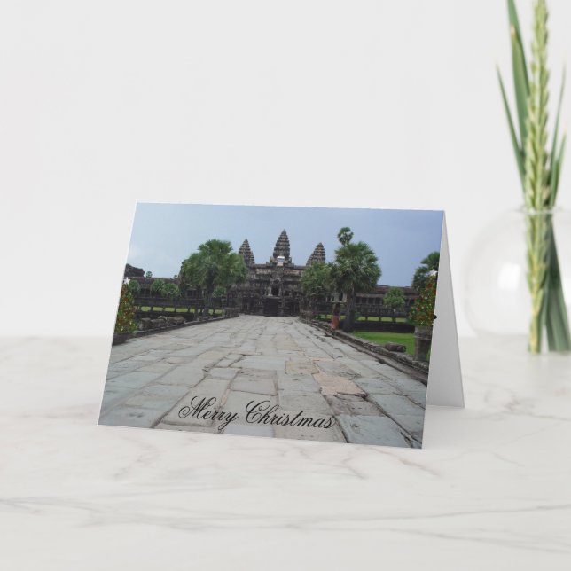 A Subtle Angkor Wat Christmas Holiday Card (Front)